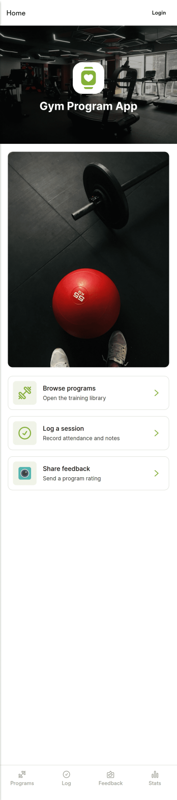 Gym Program App Template