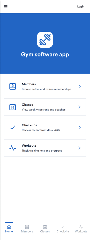 Gym Software App Template