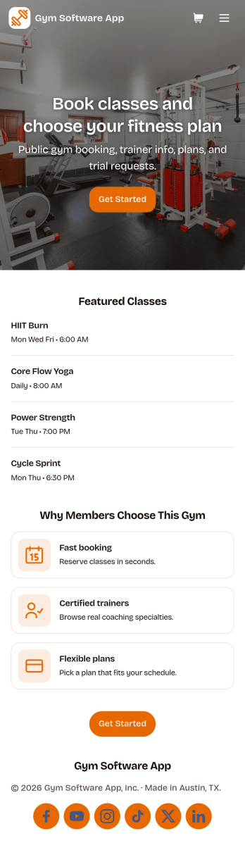 Gym Software App Template