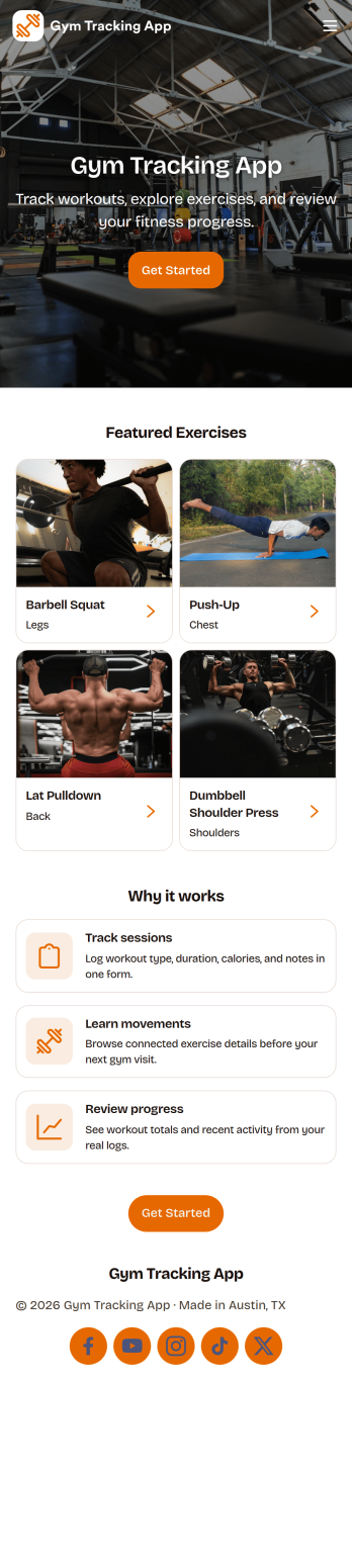 Gym Tracking App Template