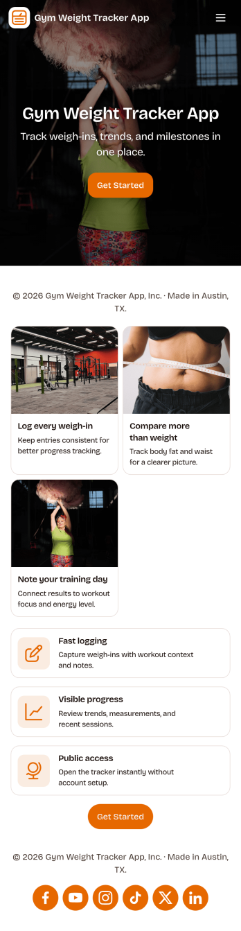 Gym Weight Tracker App Template