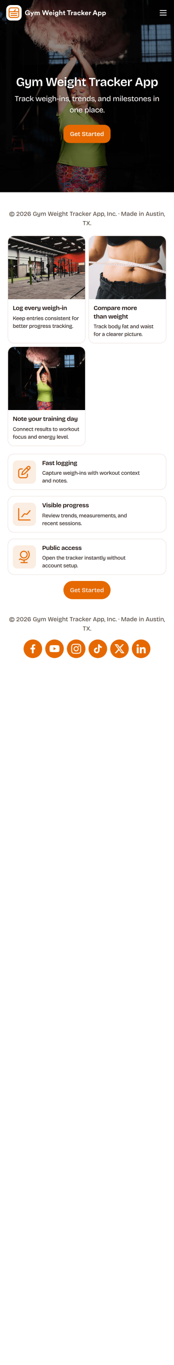 Gym Weight Tracker App Template