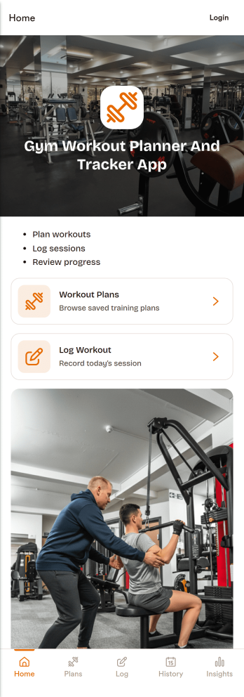 Gym Workout Planner and Tracker App Template