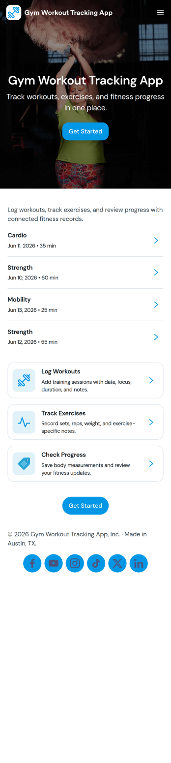 Gym Workout Tracking App Template