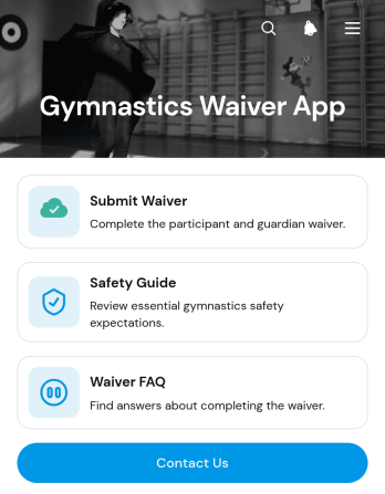 Gymnastics Waiver App Template