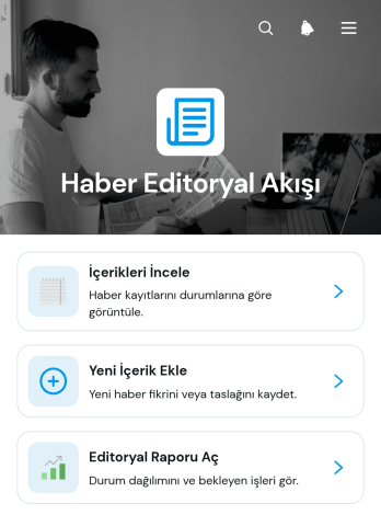 Haber Editoryal İş Akışı Uygulama Șablonu