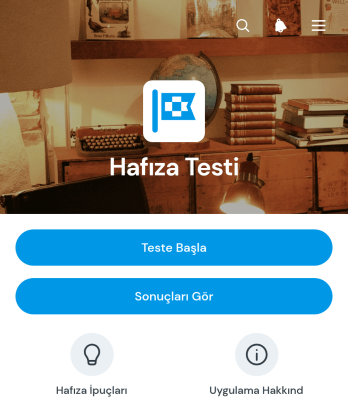 Hafıza Testi Uygulama Șablonu