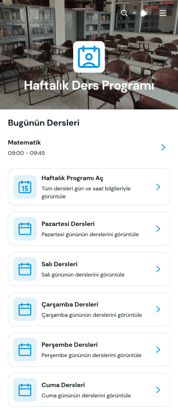 Haftalık Ders Programı Uygulama Șablonu