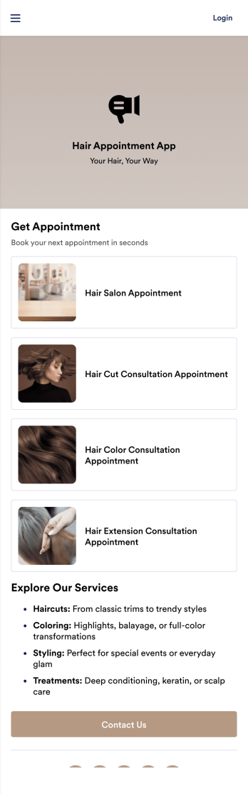 Hair Appointment App Template