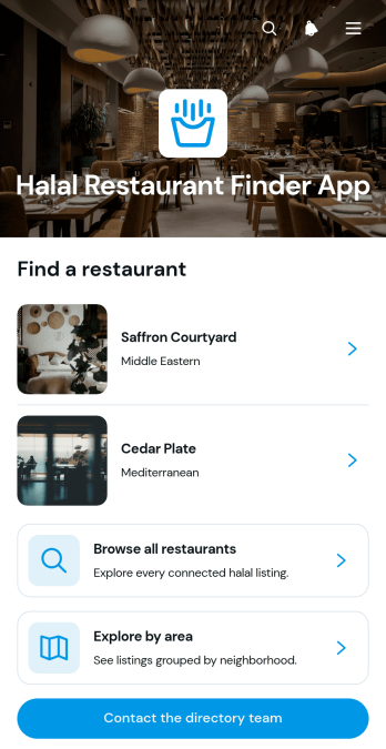 Halal Restaurant Finder App Template