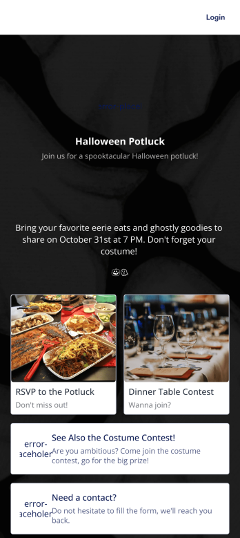 Halloween RSVP App Template