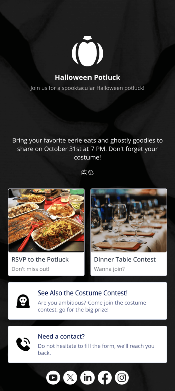 Halloween RSVP App Template