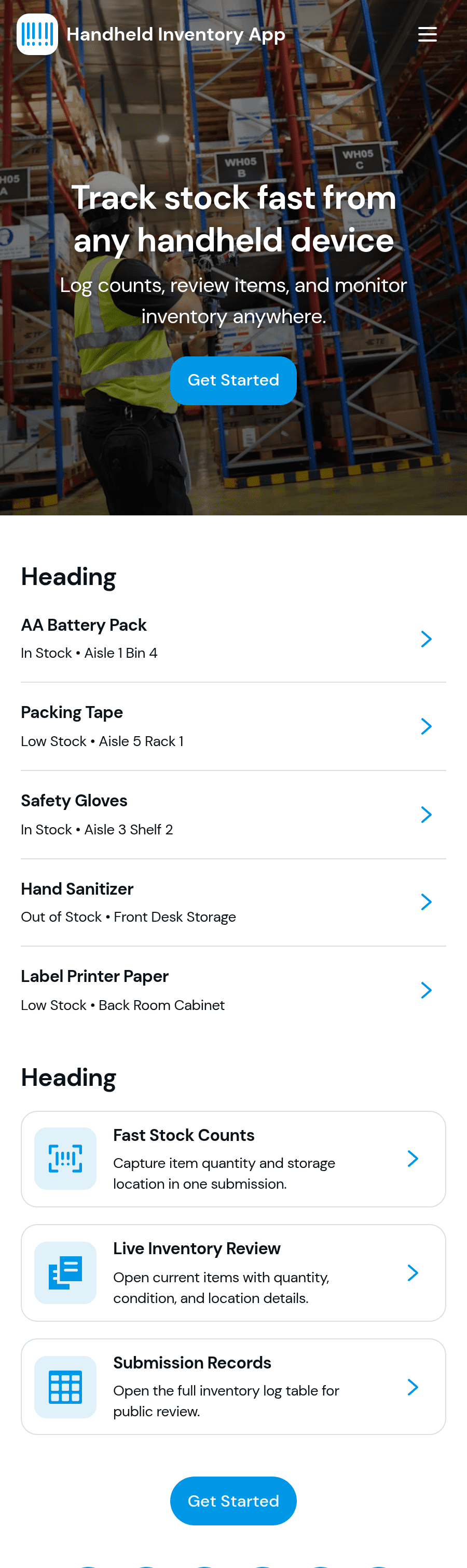 Handheld Inventory App Template | Jotform