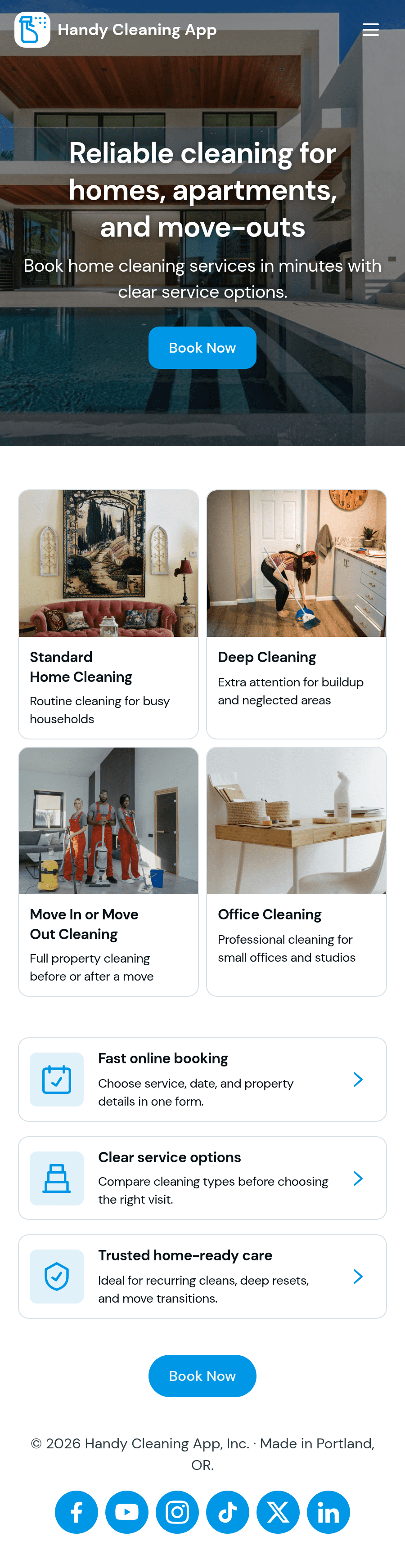Handy Cleaning App Template | Jotform