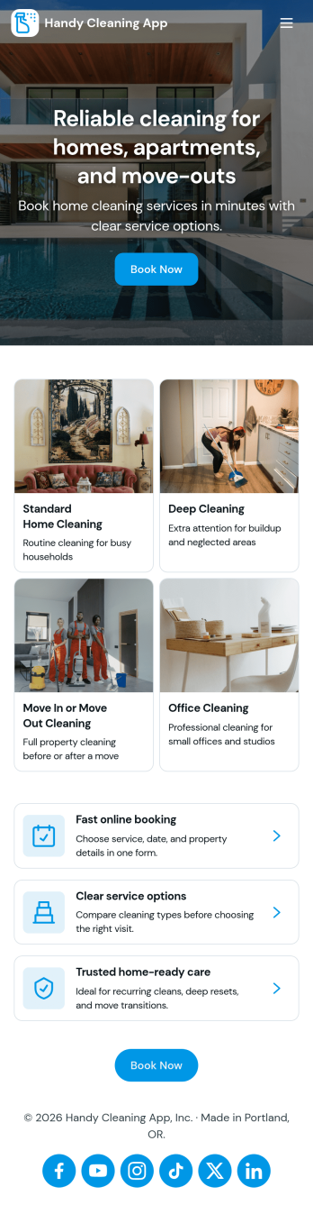 Handy Cleaning App Template