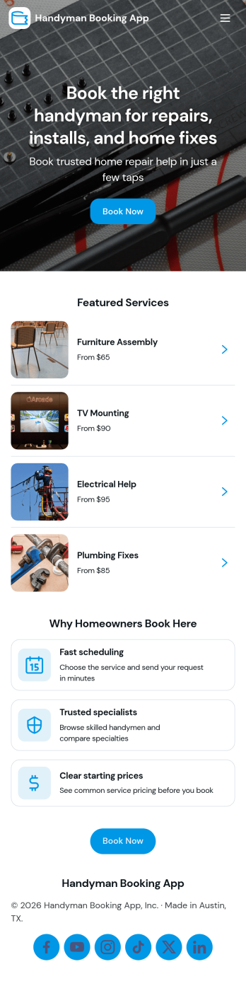 Handyman Booking App Template