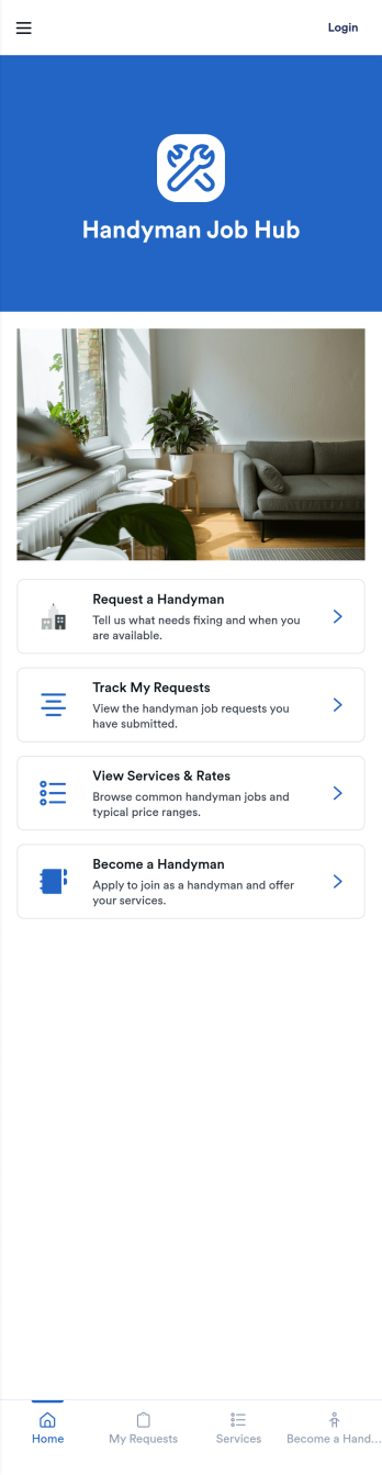 Handyman Job Hub App Template