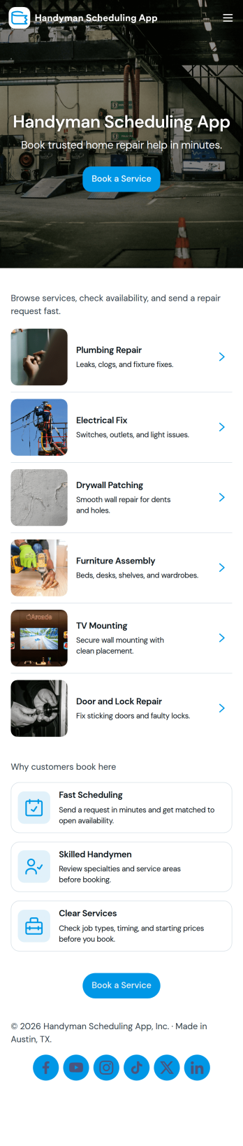 Handyman Scheduling App Template