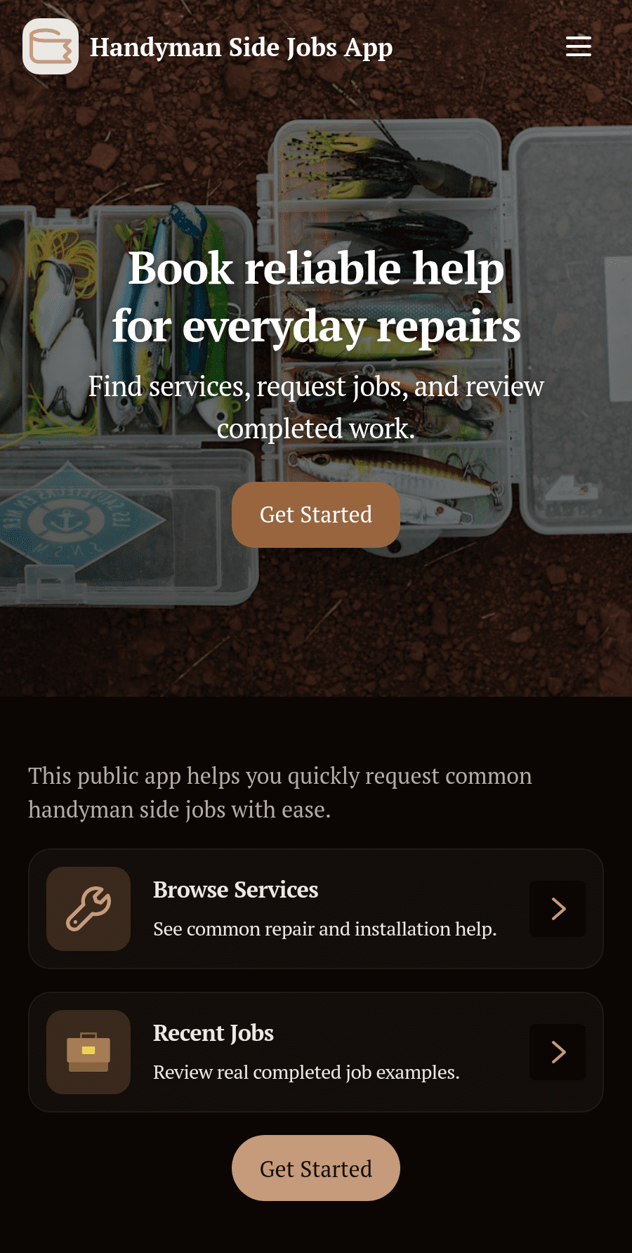 Handyman Side Jobs App Template | Jotform