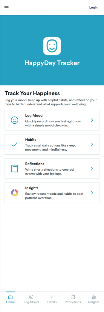 HappyDay Tracker App Template