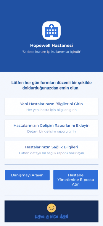 Hasta Yönetimi Uygulama Șablonu