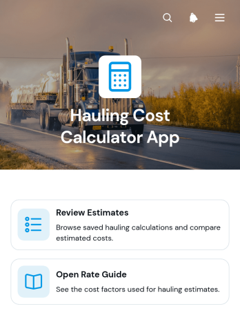 Hauling Cost Calculator App Template