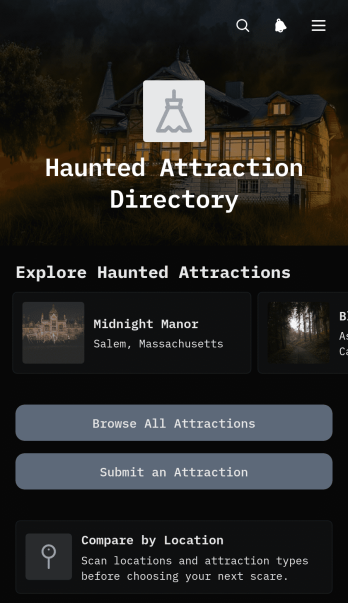 Haunted Attraction Directory App Template