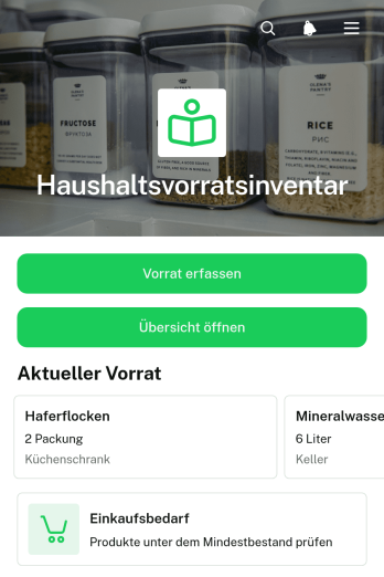 Haushaltsvorrats-App