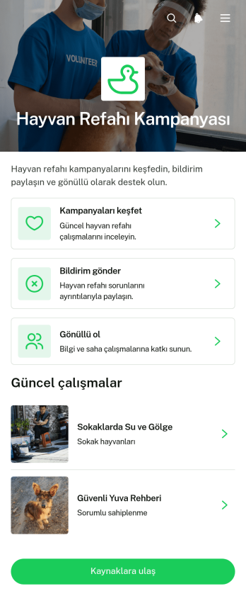 Hayvan Refahı Kampanyası Uygulama Șablonu