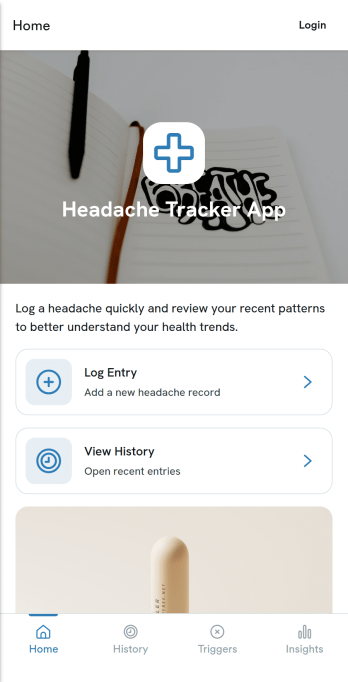 Headache Tracker App Template