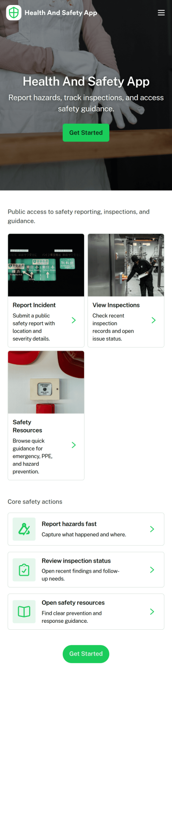 Health and Safety App Template