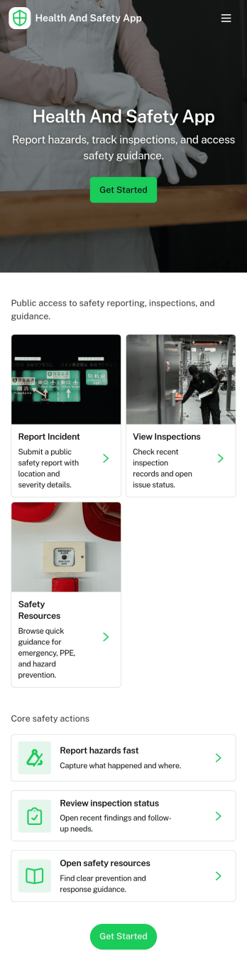 Health and Safety App Template