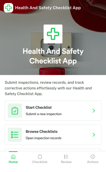 Health and Safety Checklist App Template