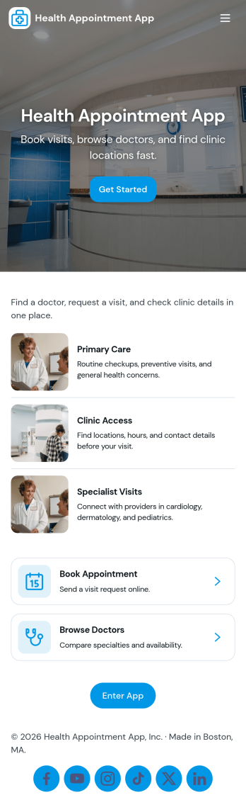 Health Appointment App Template