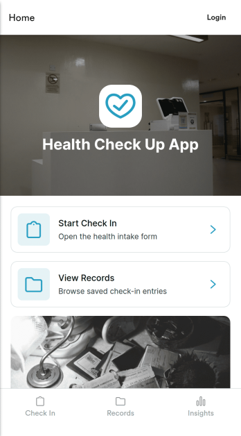 Health Check Up App Template