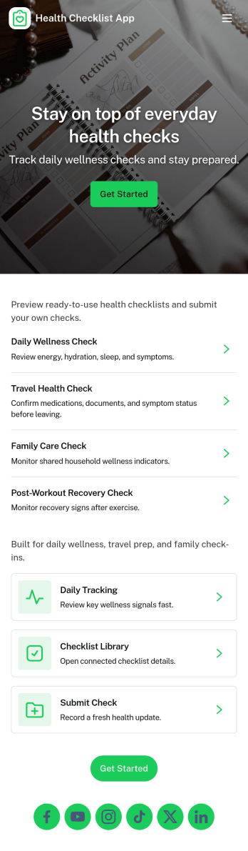 Health Checklist App Template