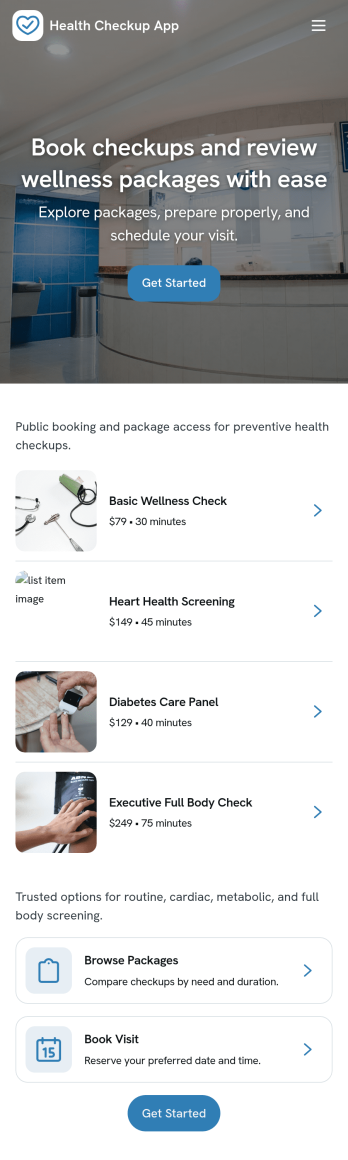 Health Checkup App Template