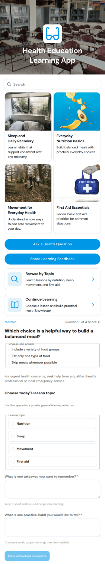 Health Education Learning App Template
