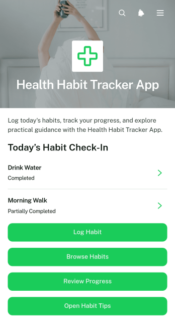 Health Habit Tracker App Template