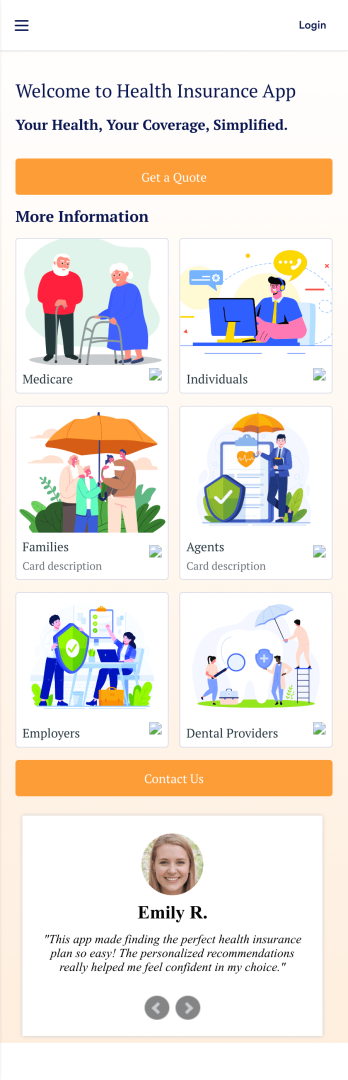 Health Insurance App Template