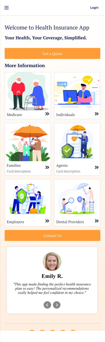 Health Insurance App Template