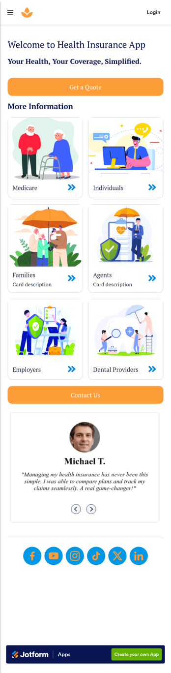 Health Insurance App Template