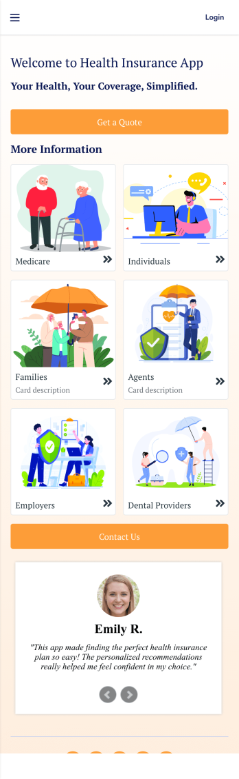 Health Insurance App Template
