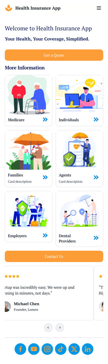 Health Insurance App Template