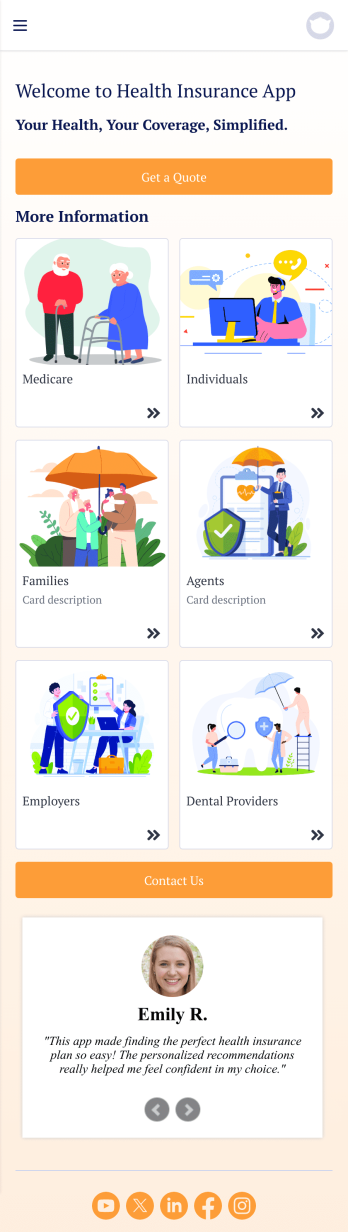 Health Insurance App Template