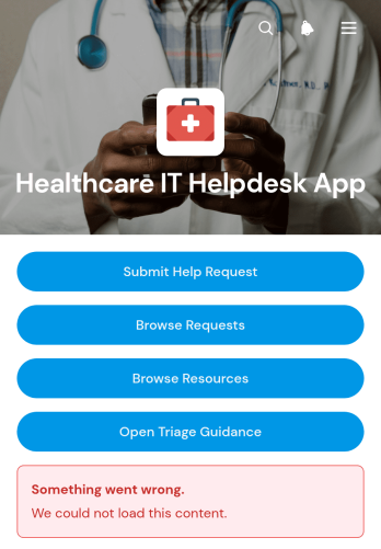 Healthcare IT Helpdesk App Template