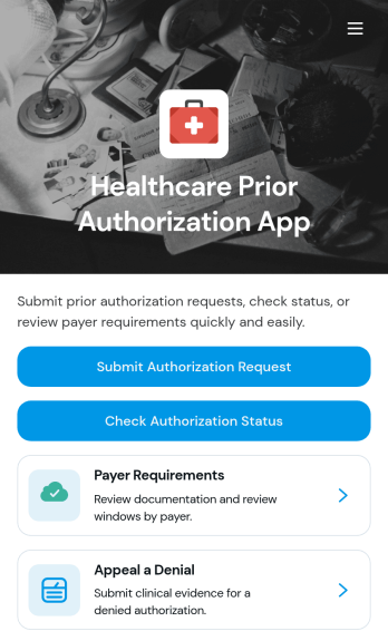 Healthcare Prior Authorization App Template