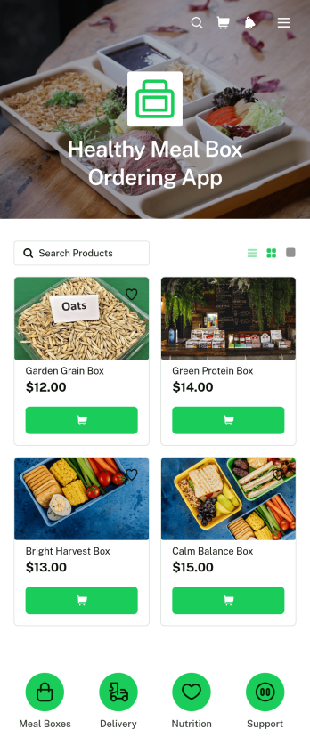 Healthy Meal Box Ordering App Template