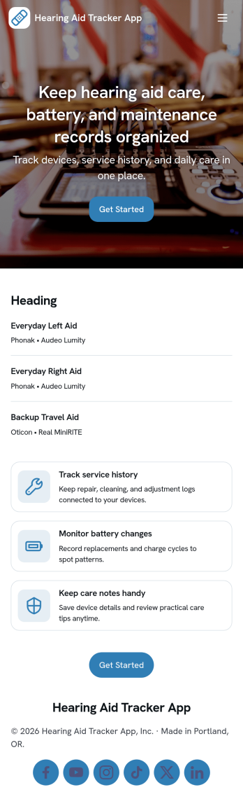 Hearing Aid Tracker App Template