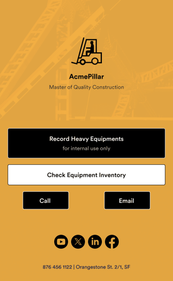Heavy Equipment Inventory App Template